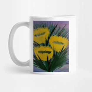 abstract yellow wildflower Mug